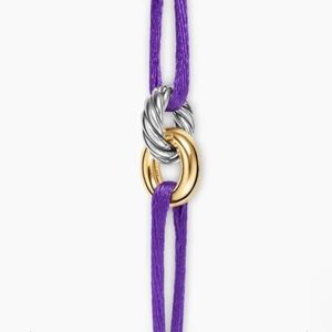 Purple Cord Cable Two-Tone sculpted bracelet adjustable